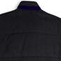 Mens Gray Welt Pocket Mock Neck Sleeveless Button Front Vest Size Large image number 4