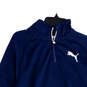 Mens Blue Dri-Fit Mock Neck 1/4 Zip Long Sleeve Activewear T-Shirt Size M image number 3