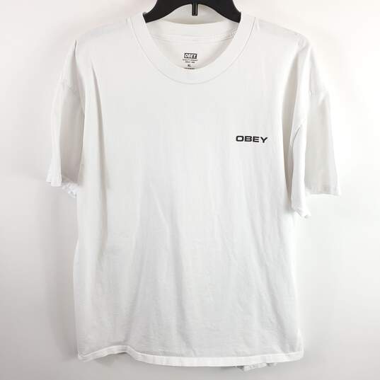 Obey Unisex White World Wide T Shirt XL image number 1