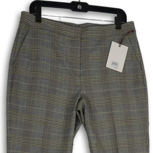 NWT Womens Gray Plaid Slash Pocket Bootcut Leg Trouser Pants Size 10 image number 3
