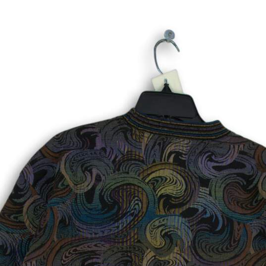 Jhane Barnes Mens Multicolor Swirl Crew Neck Long Sleeve Pullover Sweater Size L image number 4