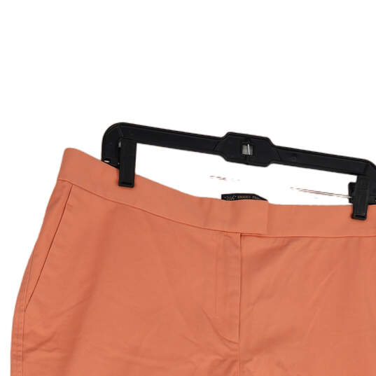 Womens Orange Flat Front Slash Pockets Straight Leg Dress Pants Size 12 image number 3