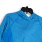 Womens Blue Long Sleeve Hooded Activewear Pullover T-Shirt Size Large image number 3