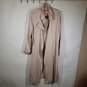 Womens Collared Long Sleeve Open Front Long Trench Coat Size Medium image number 1