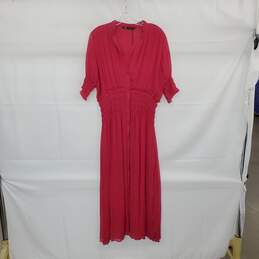 Zara Pink Short Sleeved Maxi Dress WM Size L NWOT