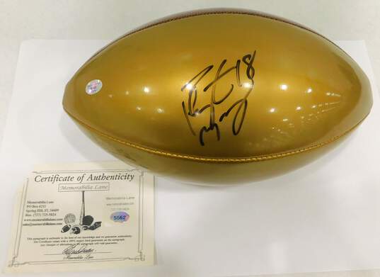 HOF Peyton Manning Autographed Wilson Football w/ COA Colts Broncos image number 1