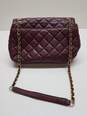 Michael Kors Quilted Pattern Wine Red Shoulder Bag Purse Gold Chain image number 2