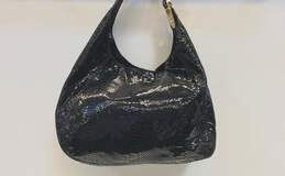 Michael Kors Fulton Python Embossed Shoulder Bag Black alternative image