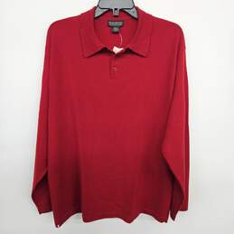 Red Long Sleeve Collared Shirt