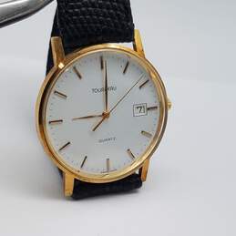Rare Tourneau Swiss 33mm Men's Vintage Classic 14k Solid Gold Date Dress Watch 24g