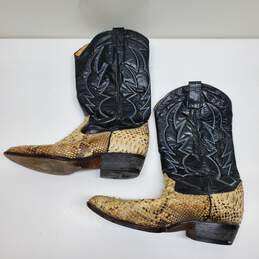 Vintage Snakeskin Cowboy Western Boots Mexican Boot Size 28.5 alternative image