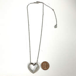 Designer Swarovski Silver-Tone Crystals Open Heart Shape Pendant Necklace alternative image