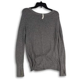 Womens Gray Tight-Knit Crew Neck Long Sleeve Pullover Sweater Size 4 alternative image