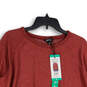 NWT Womens Red Round Neck Long Sleeve Pullover Sweatshirt Size XL image number 3