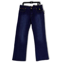 NWT Womens Blue Denim Medium Wash Stretch Pockets Straight Jeans Size 19/20