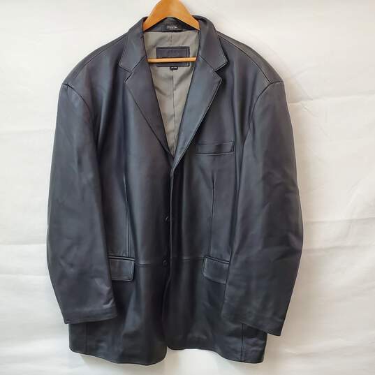 Stafford Blazer Button Front Leather Jacket Size XXL image number 1