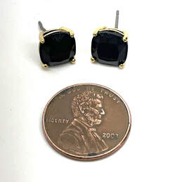 Designer Kendra ScottGold-Tone Black Square Crystal Stone Stud Earrings