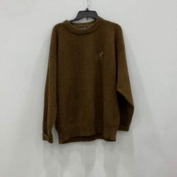 Womens Brown Long Sleeve Crew Neck Knitted Pullover Sweater Size X-Large