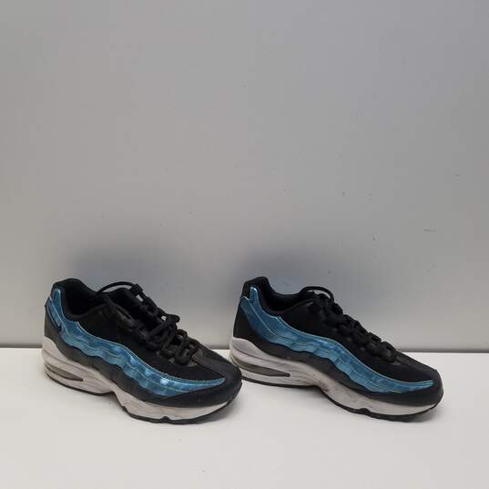 Nike Air Max 95 EP GS Black Light Current Blue Womens Sneakers Size 4Y image number 3