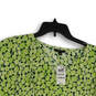NWT Womens Green Printed Short Sleeve Pullover Blouse Top Size Medium image number 3