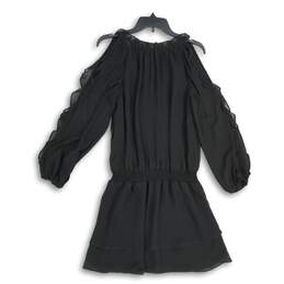 NWT 1. State Womens Black Ruffled Cold Shoulder Sleeve Short Mini Dress Size S alternative image