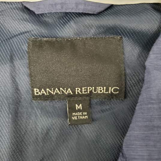 Banana Republic WM's Royal Blue Snap Button & Full Zip Lightweight Windbreaker Jacket Size MM image number 3