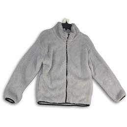 PINK Victoria’s Secret Womens Gray Sherpa Long Sleeve Full-Zip Jacket Size M/M