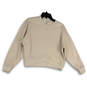 Womens Beige Crew Neck Long Band Sleeve Pullover Sweatshirt Size XS image number 1