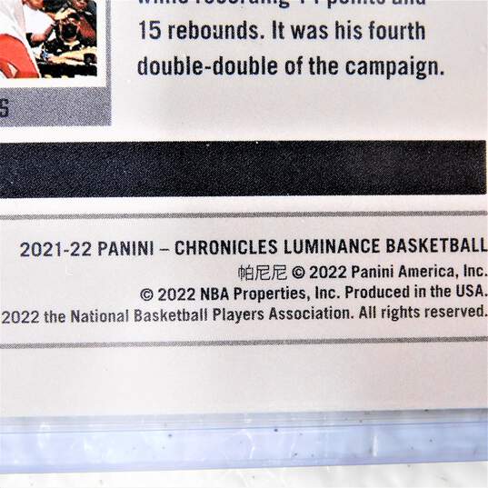 2021-22 Alperen Sengun Panini Chronicles Luminance Rookie Houston Rockets image number 3