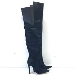 Good American Emma Thigh High Heeled Boots Black 7.5