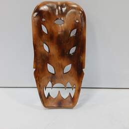 Hand Carved Wooden Decorative Face Mask Wall Decor alternative image