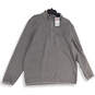 NWT Mens Gray Long Sleeve Mock Neck Quarter Zip Pullover Sweater Size XL image number 1