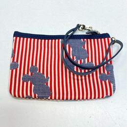 Dooney & Bourke Mickey Red Stripes Pouch Wristlet Wallet alternative image
