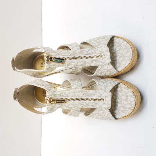 Michael Kors Women's Damita White Platform Espadrille Wedges Size 8 image number 5