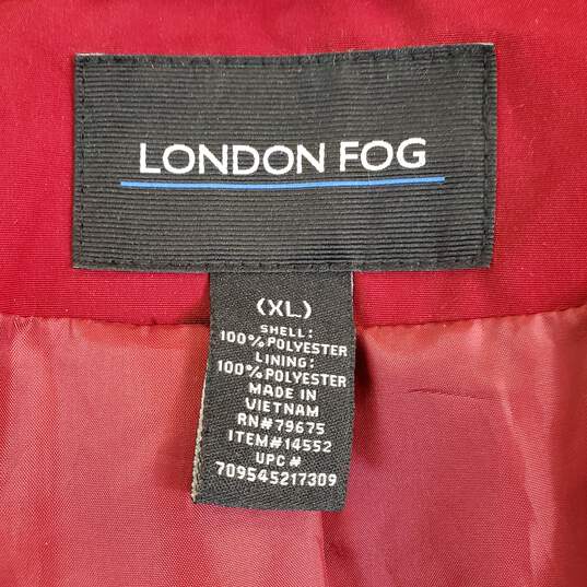 LondonFog Women Red Trenchcoat Sz XL image number 4