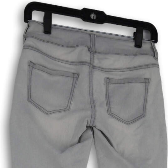 Womens Blue Denim Pocket Medium Wash Stretch Skinny Jeans Size XS image number 4