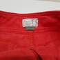 Anthropologie red lightweight asymmetrical button skirt 0 petite image number 4