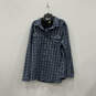 Mens Blue Plaid Long Sleeve Flap Pockets Collared Button-Up Shirt Size TXL image number 1