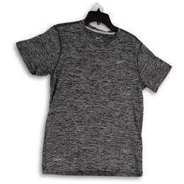 Womens Gray Space Dye Dri Fit Short Sleeve Activewear T-Shirt Size XL