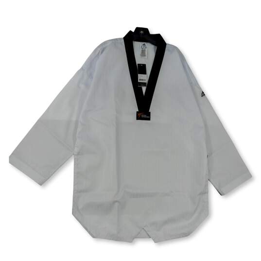 NWT Mens White Adi Start ADITS01K V Neck World Taekwondo Top Size 200 image number 3