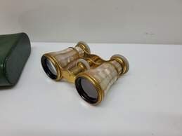 Antique Le Maire Paris Untested Mother Of Pearl Mop & Brass Opera Glasses W/Case alternative image