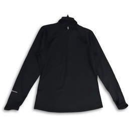 NWT Womens Black Dri-Fit Mock Neck 1/4 Zip Pullover Activewear Top Size L alternative image