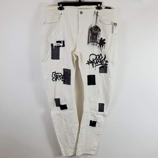 Rutherford Rue 21 Men Denim White Jeans 40 NWT image number 1