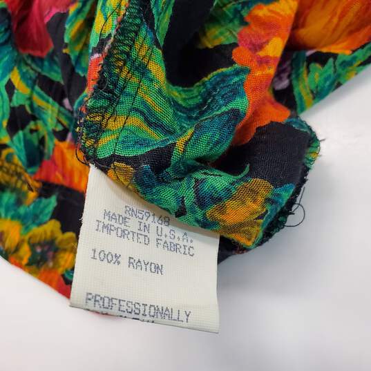 Karen Kane Vintage 80s Multicolor Floral Print Open Front Jacket Women's Size XS image number 4