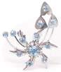 VNTG Blue & Clear Rhinestone Clip-On Earrings Necklace & Brooch 41.5g image number 4