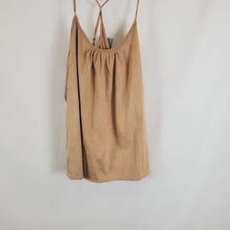 NY & Co. Women Tan Faux Suede Top Large NWT