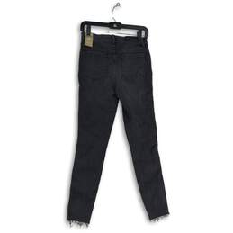 NWT Womens Black Denim High Rise Dark Wash Skinny Leg Cropped Jeans Size 26T alternative image
