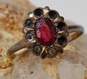 Vintage 8k Yellow Gold Red & White CZ Ring 1.3g image number 5