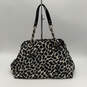 Womens Black Beige Animal Print Inner Pocket Semi Chain Strap Shoulder Bag image number 2