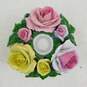 Vintage Dresden Floral Porcelain Pink Rose PAIR Candlestick Candle Holders image number 4
